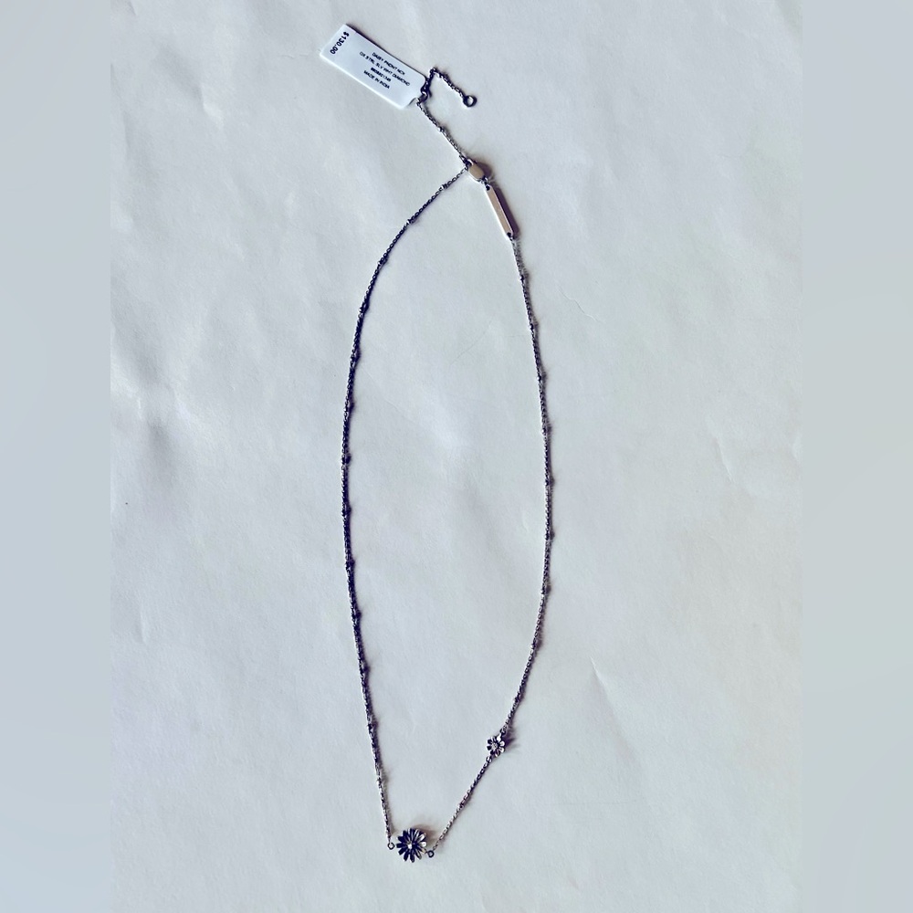 Daisy Pendant Necklace Sterling Silver White Diamond